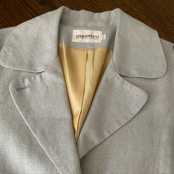 WOMEN’S ONE BUTTON JACKET WITH 3/4 SLEEVES Sz L by MAESTRO. - Picture 5 of 14